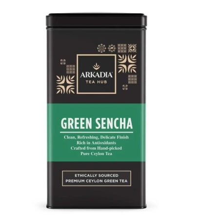Arkadia Green Sencha Pyramid Tea – 100 Tea Bags (Optional Collectible Tin) - Baristas Tools