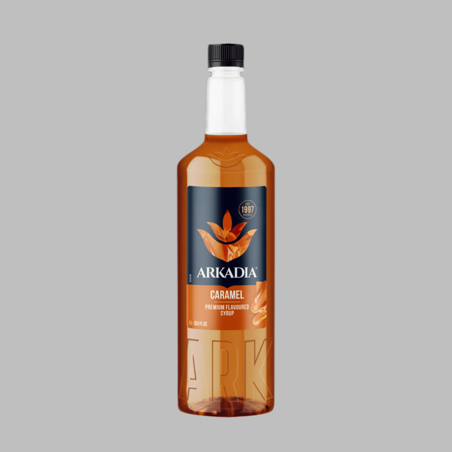Arkadia Premium Caramel Syrup 1L – Velvety Caramel for Café - Quality Drinks - Baristas Tools