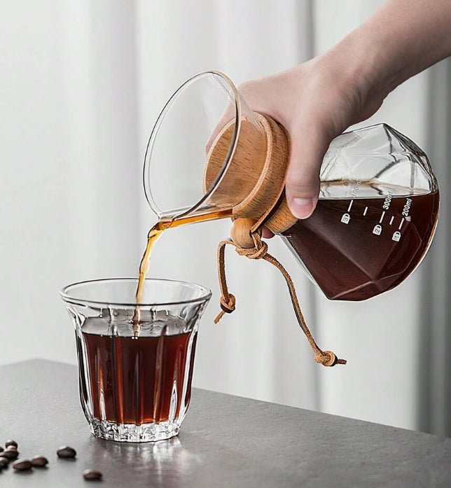 Chemex - Style Pour Over Coffee Maker 400ml – Glass & Wood - Baristas Tools