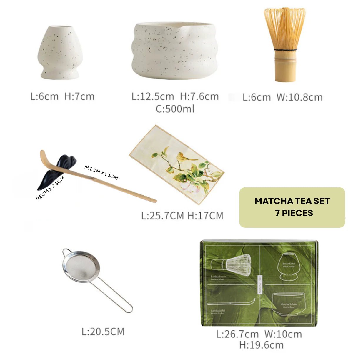 Premium 7 Piece Matcha Tea Set – Traditional Japanese Ceremony Kit - Baristas Tools