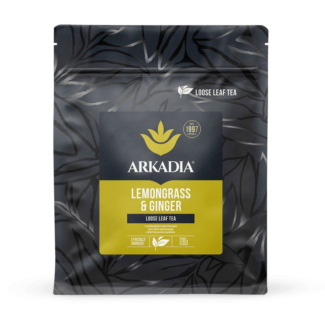 Discover Tranquility in Every Sip with Arkadia Lemongrass Pyramid Tea 100 Bags Optional Collectible Tin - Baristas Tools