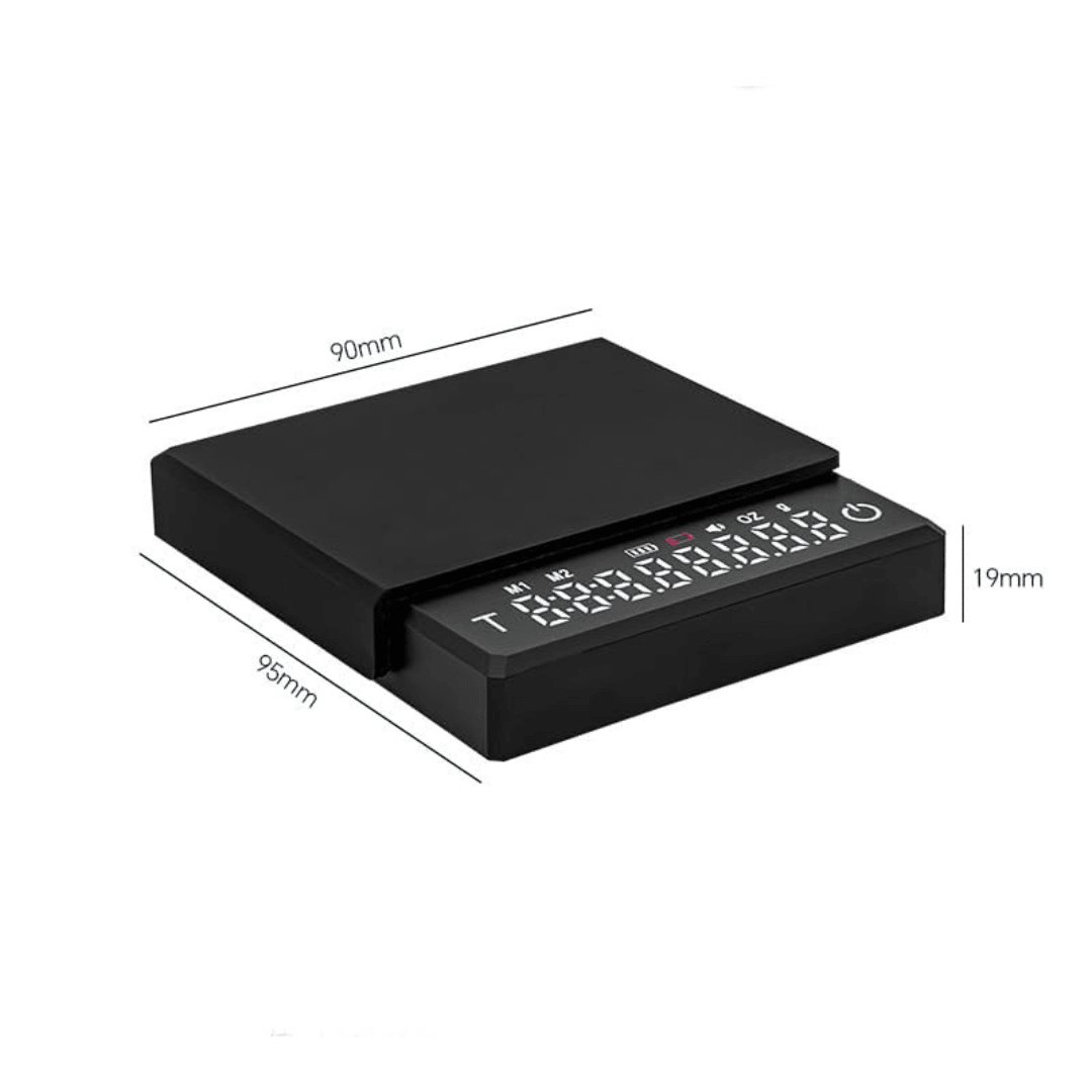 0.1g Mini High Precision Coffee Scale with timer-2000g max capacity - includes silicone mat for easy clean - Baristas Tools