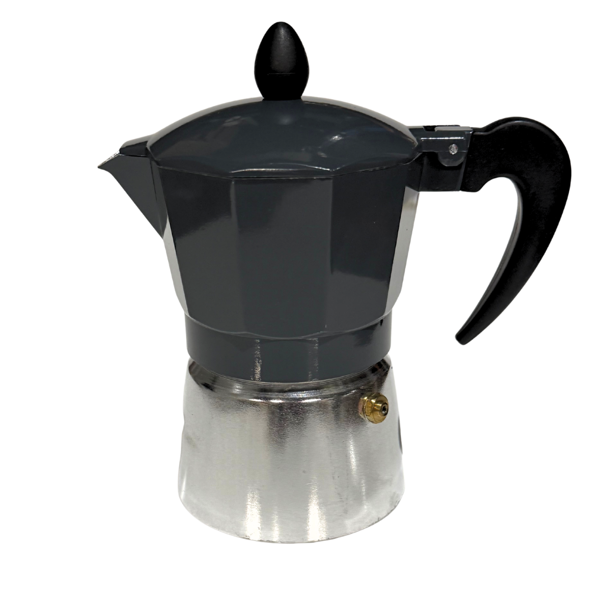 Black & Silver 3 Cup Moka Pot - Coffee Perculator