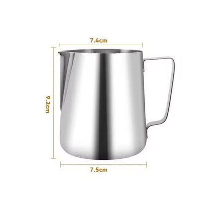 350 ml Stainless Steel Milk Jug Silver – Barista Frothing Pitcher - Baristas Tools