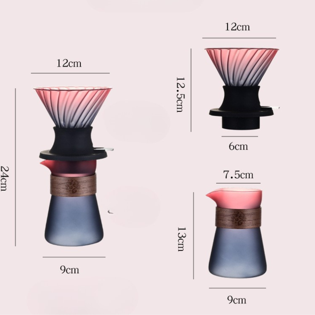Smart V60 Brewed Coffee Set Includes Glass Drip Filter Cup