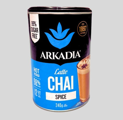 Arkadia Chai Latte Spice 99% Sugar Free 240g | Healthy Chai Latte Powder Australia | Low Calorie Spiced Tea Blend - Baristas Tools