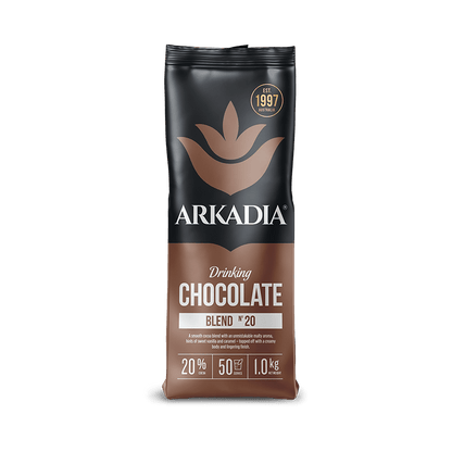 Arkadia Drinking Chocolate 20% Cocoa (1kg) Light, Creamy, and Comforting – Café Style - Baristas Tools