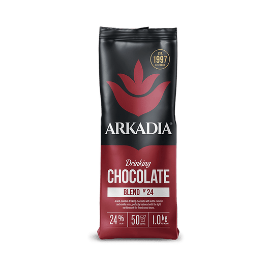 Arkadia Drinking Chocolate 24% Cocoa (1kg) Smooth, Creamy & Café - Style Chocolate Indulgence - Baristas Tools