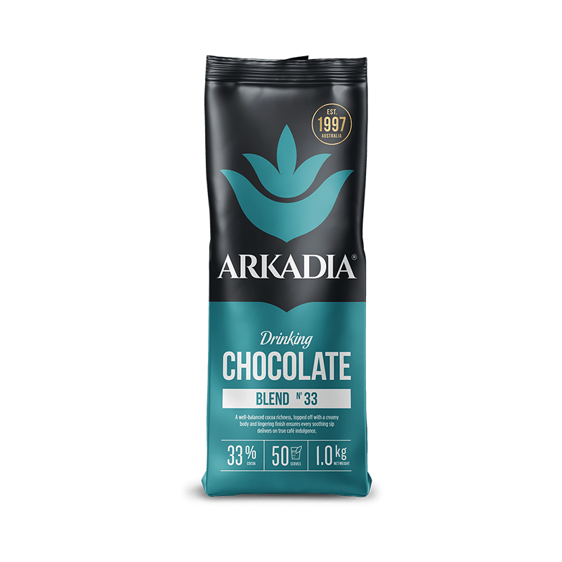 Arkadia Drinking Chocolate 33% Cocoa (1kg) Bold, Rich, and Truly Indulgent - Baristas Tools