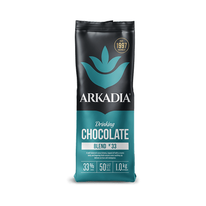 Arkadia Drinking Chocolate 33% Cocoa (1kg) Bold, Rich, and Truly Indulgent - Baristas Tools