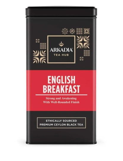 Arkadia English Breakfast Pyramid Tea – 100 Tea Bags (Optional Collectible Tin) - Baristas Tools