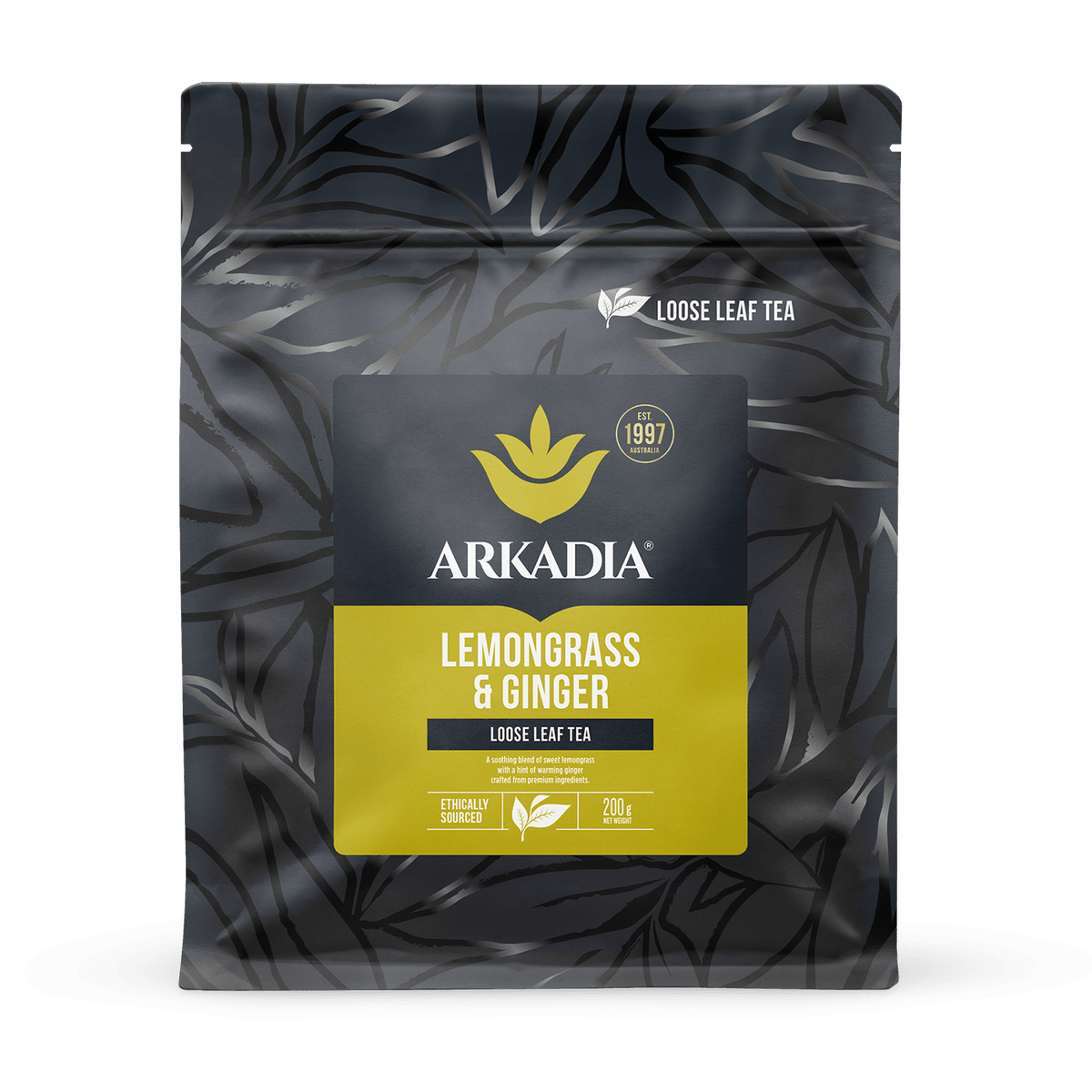 Arkadia Lemongrass & Ginger Tea Pyramid Bags 100 Pack 200g