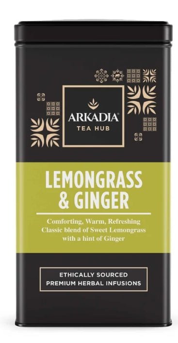 Arkadia Lemongrass Pyramid Tea – 100 Tea Bags (Optional Collectible Tin) - Baristas Tools