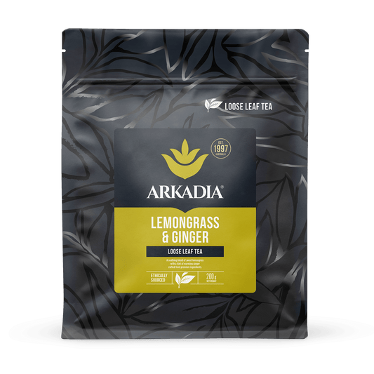 Arkadia Lemongrass Pyramid Tea – 100 Tea Bags (Optional Collectible Tin) - Baristas Tools