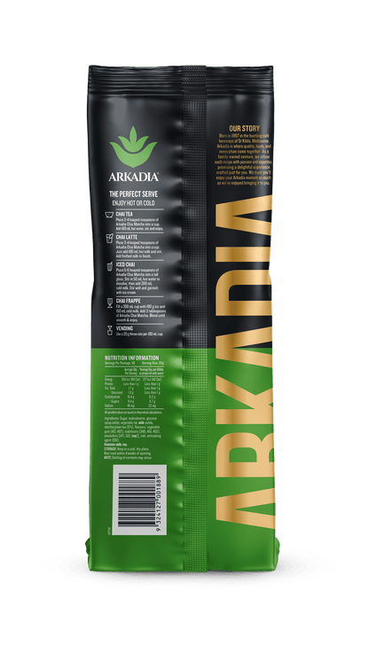 Arkadia Matcha Chai 1kg – Creamy Green Tea Chai Blend - Baristas Tools
