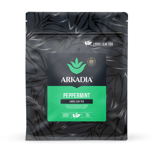 Arkadia Peppermint Pyramid Tea – 100 Tea Bags (Optional Collectible Tin) - Baristas Tools