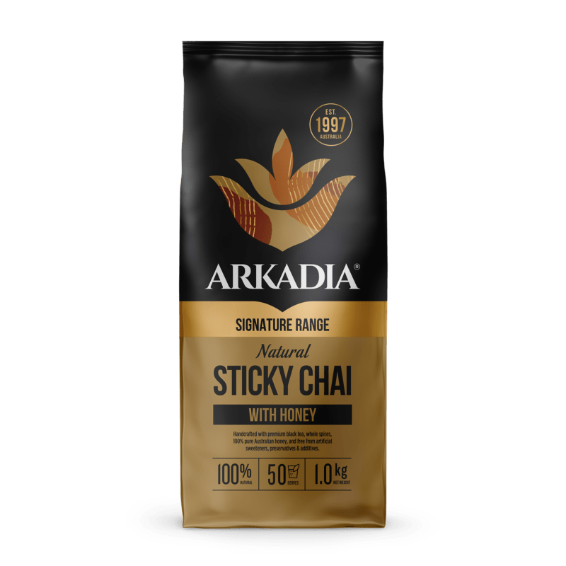 Arkadia Sticky Chai 1kg – Honey - Infused Loose Leaf Chai - Baristas Tools