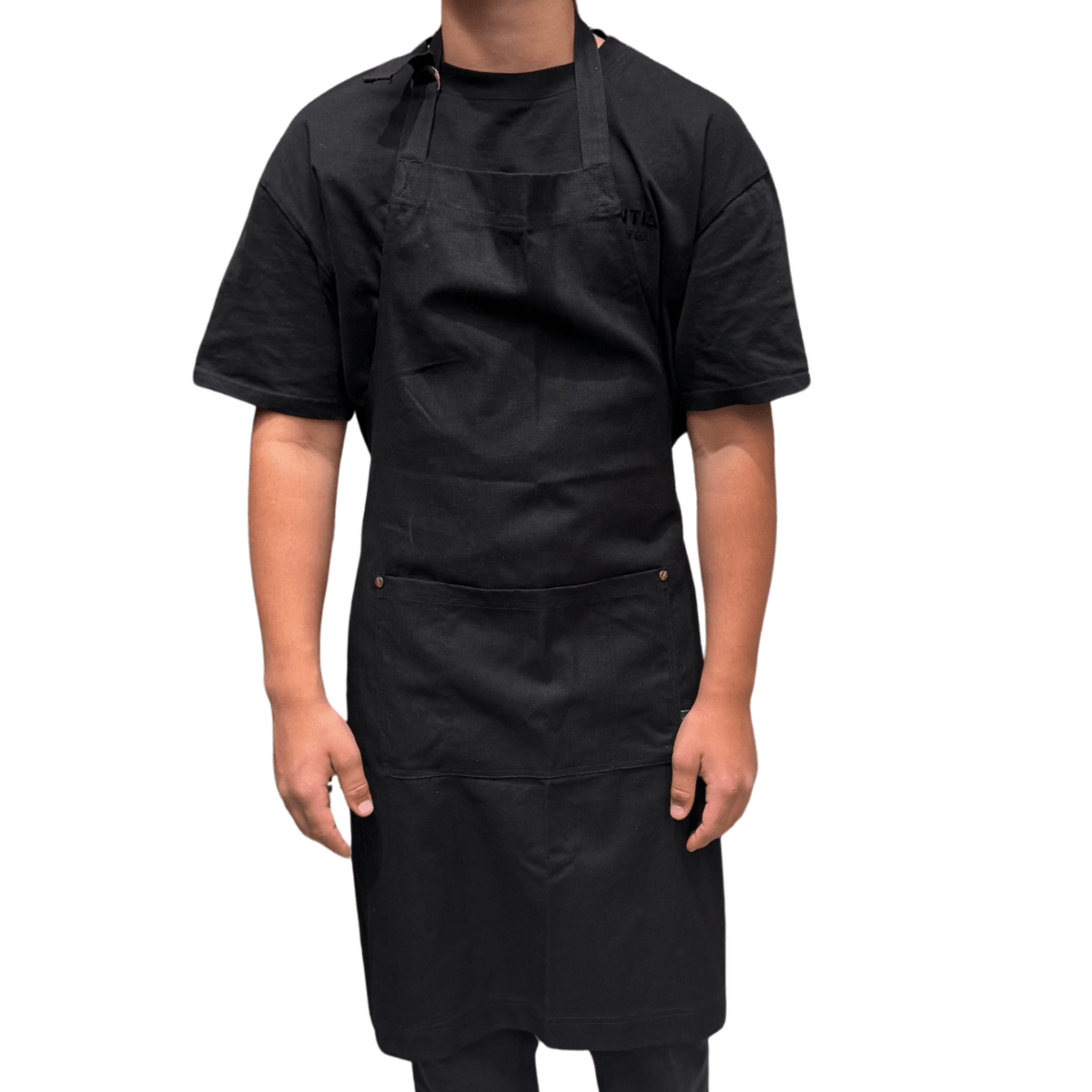 Barista Bib Apron – Black or Grey, Cotton-Linen Blend, Adjustable Neck, Large Front Pocket - Baristas Tools