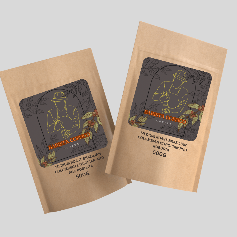 Barista Coffico Medium Roast Coffee – Brazilian, Colombian, Ethiopian Blend with PNG Robusta (500g / 1kg) - Baristas Tools