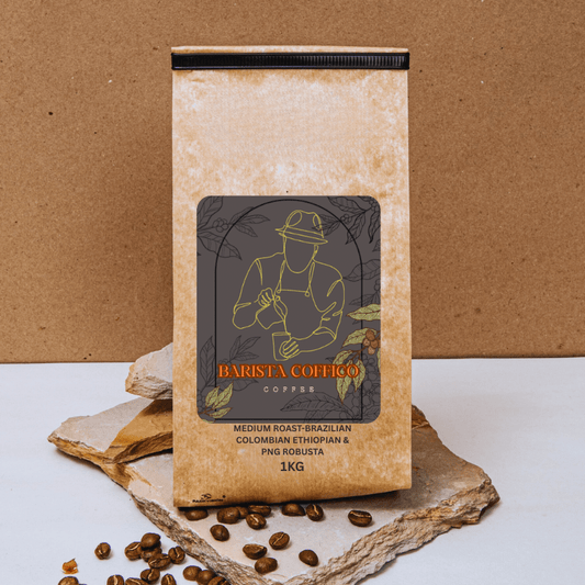 Barista Coffico Medium Roast Coffee – Brazilian, Colombian, Ethiopian Blend with PNG Robusta (500g / 1kg) - Baristas Tools