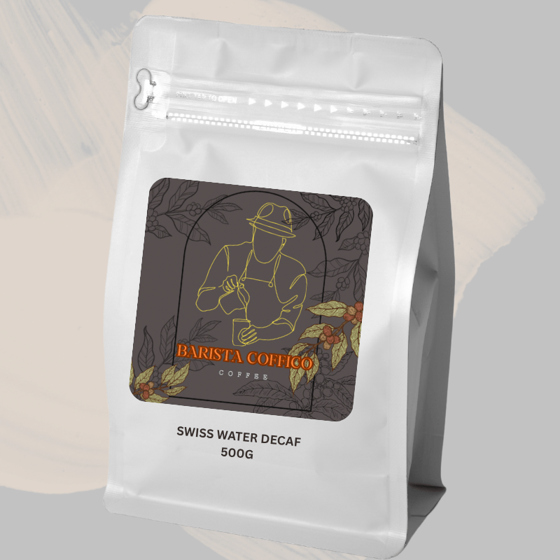 Barista Coffico Swiss Water Decaf Coffee – Medium Roast 500g/1KG (Whole Bean or Ground) - Baristas Tools