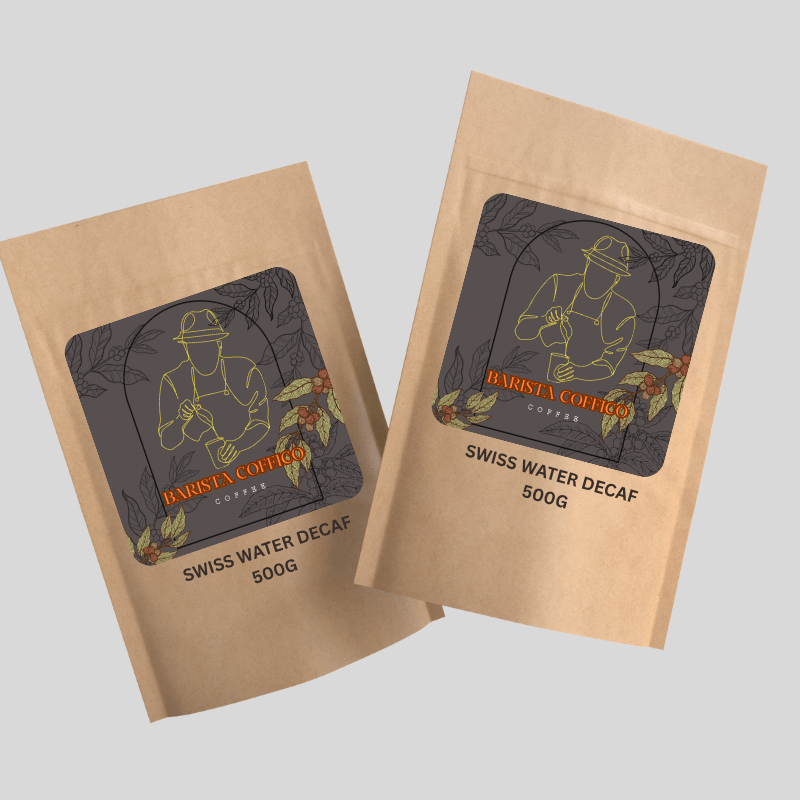 Barista Coffico Swiss Water Decaf Coffee – Medium Roast 500g/1KG (Whole Bean or Ground) - Baristas Tools