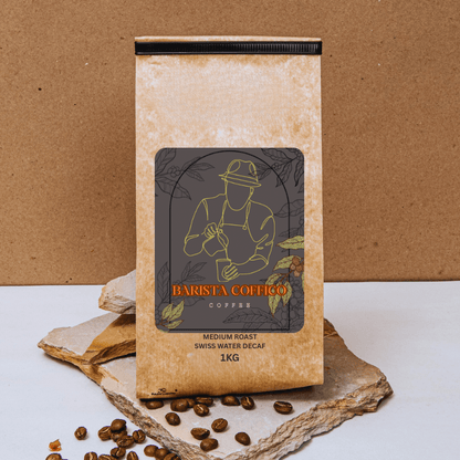 Barista Coffico Swiss Water Decaf Coffee – Medium Roast 500g/1KG (Whole Bean or Ground) - Baristas Tools