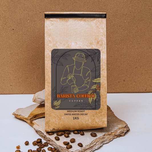 Barista Coffico Swiss Water Decaf Coffee – Medium Roast 500g/1KG (Whole Bean or Ground) - Baristas Tools