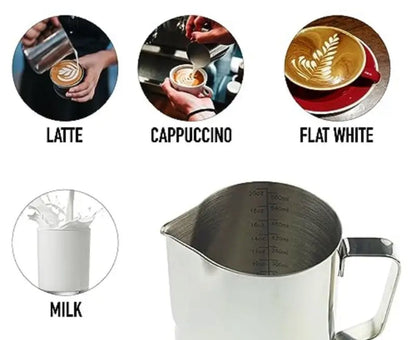 Barista Tools 600ml Stainless Steel Milk Jug – Perfect for Latte Art - Baristas Tools