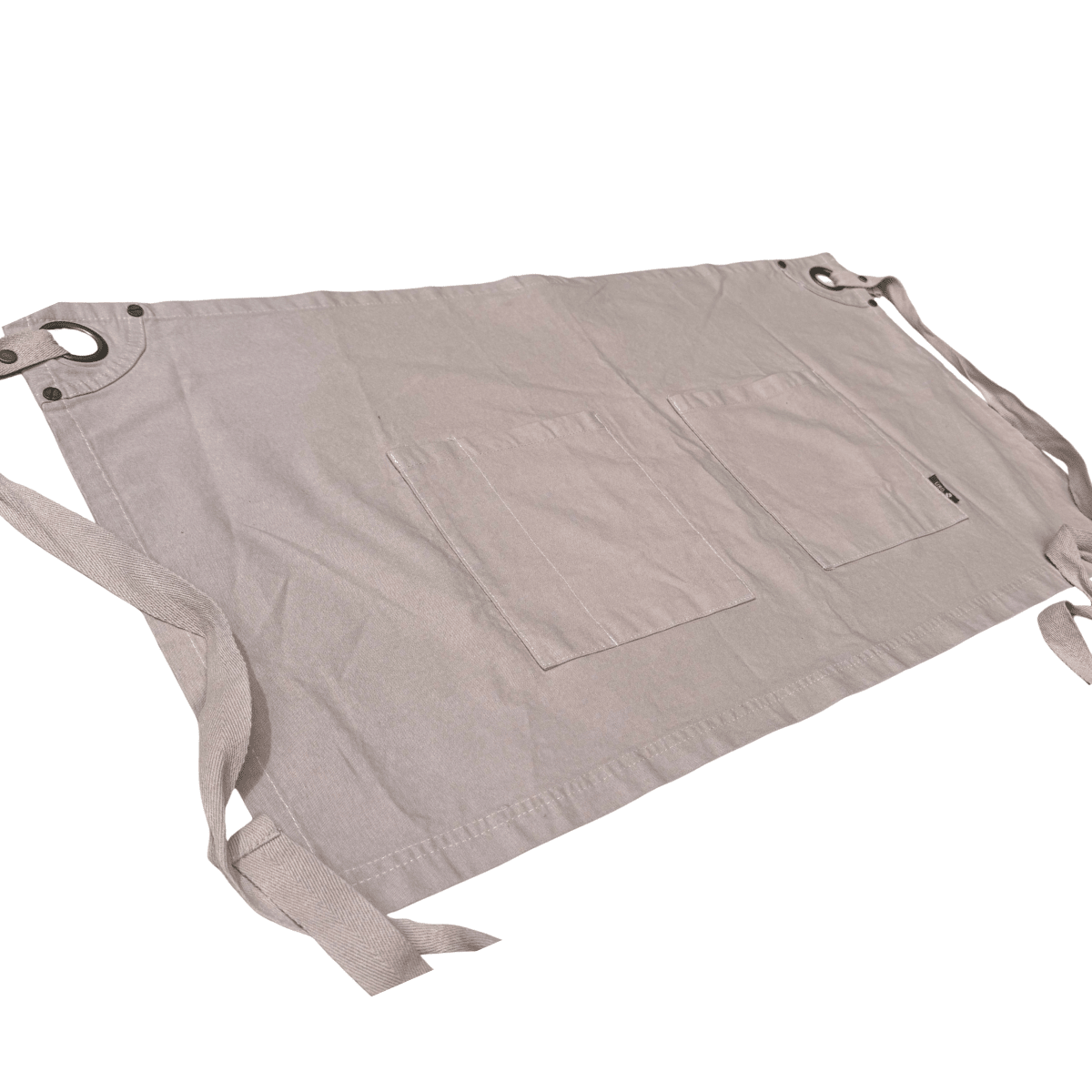 Beige Barista Waist Apron – 100% Cotton, Brass Hardware, 80×45 cm, Double Front Pockets - Baristas Tools