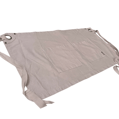 Beige Barista Waist Apron – 100% Cotton, Brass Hardware, 80×45 cm, Double Front Pockets - Baristas Tools
