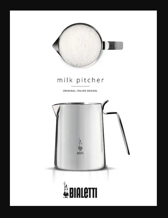 Bialetti Stainless Steel Milk Frothing Jug – 300ml & 500ml Coffee Milk Pitcher - Baristas Tools