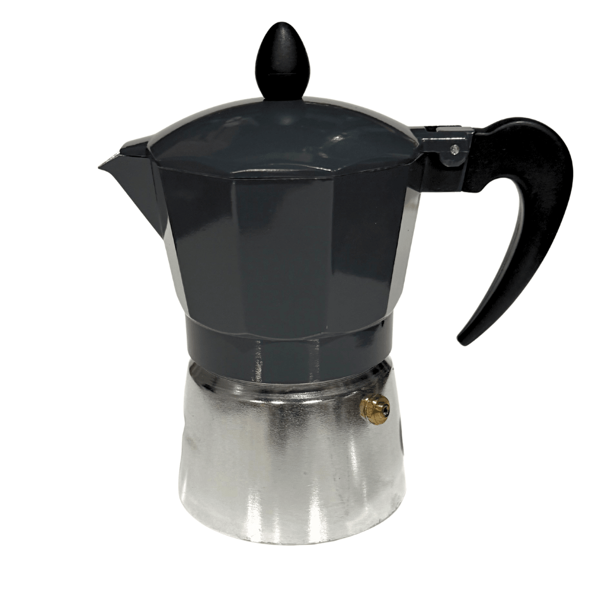 Black & Silver 3 Cup Moka Pot - Coffee Perculator - Baristas Tools