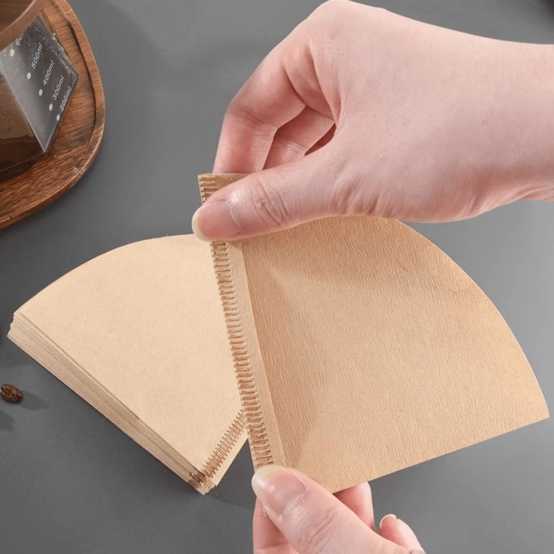 Brown V60 Coffee Filter Papers – Natural Unbleached –50 Sheets - Baristas Tools