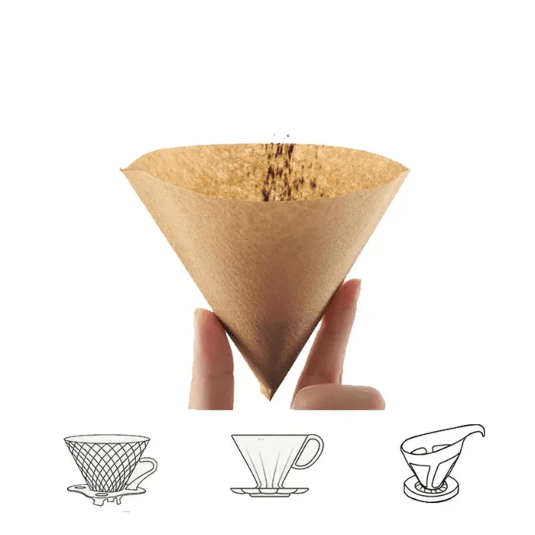 Brown V60 Coffee Filter Papers – Natural Unbleached –50 Sheets - Baristas Tools