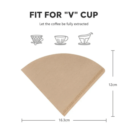 Brown V60 Coffee Filter Papers – Natural Unbleached –50 Sheets - Baristas Tools