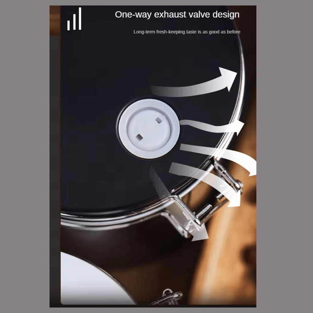 Coffee Storage Tin Canister with CO₂ Valve - Baristas Tools
