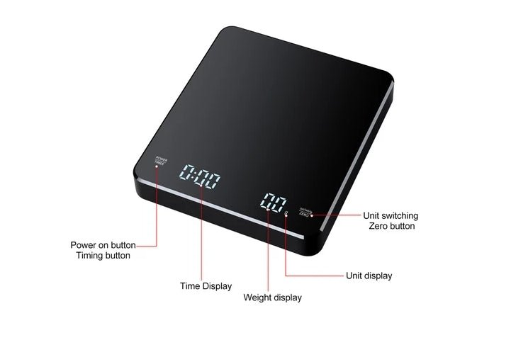 Digital Coffee Scale with Timer – 0.1g High Precision Espresso Scale 3kg Capacity – Rechargeable USB - C - Baristas Tools