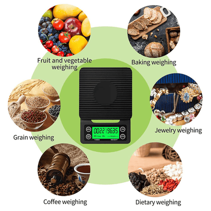 Digital Coffee Scale with Timer – Battery Operated + Silicone Heat Mat - Baristas Tools