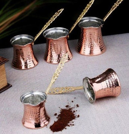 Handmade Copper Turkish Cezve Coffee Pot 8oz (236ml) | Authentic Coffee Maker - Baristas Tools