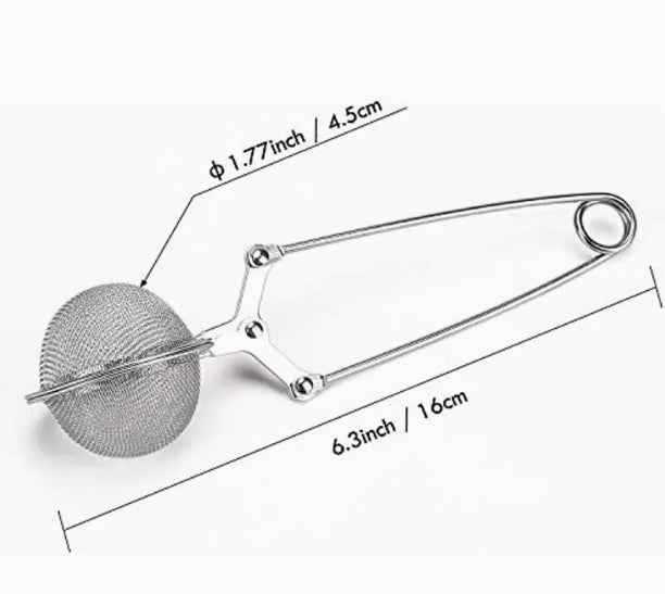Loose Leaf Tea Infuser Ball – Stainless Steel Fine Mesh Strainer with Handle for Easy Brewing - Baristas Tools