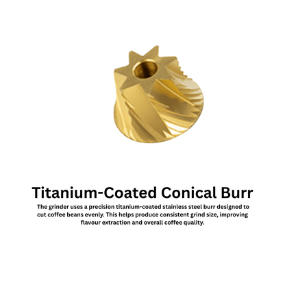 Manual Coffee Grinder – Titanium Burr Hand Grinder with 60 Grind Settings for Espresso, Pour Over & French Press - Baristas Tools