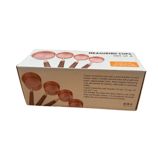 Measuring cups copper with black walnut handles - Baristas Tools
