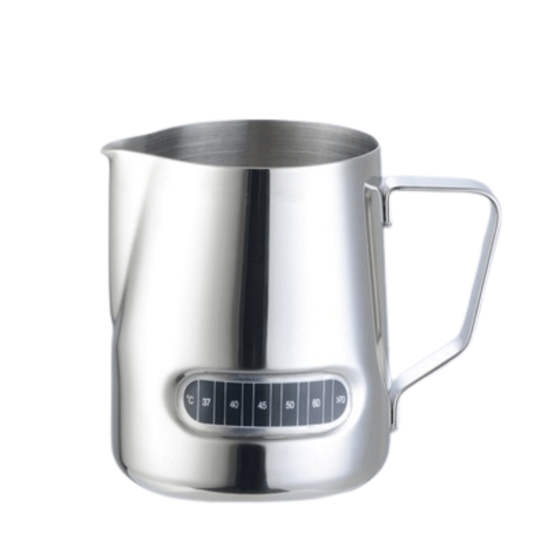 MILK JUG WITH BUILT - IN THERMOMETER 600ML - Baristas Tools