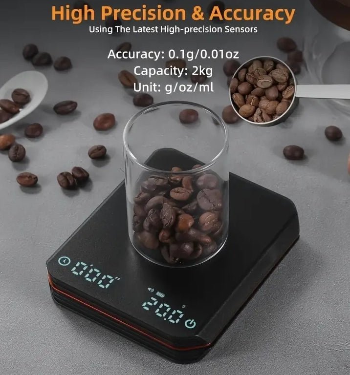 Mini Coffee Scale with Timer – USB Rechargeable & 0.1g Precision Focused - Baristas Tools