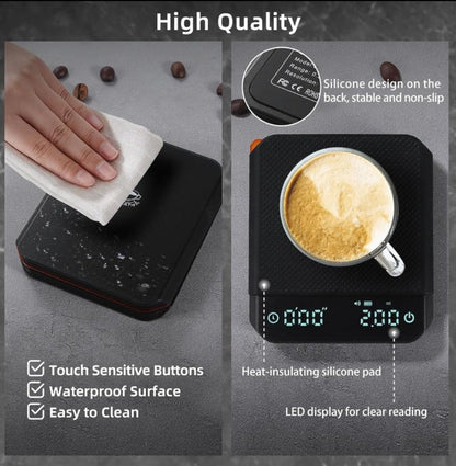 Mini Coffee Scale with Timer – USB Rechargeable & Precision Built - Baristas Tools