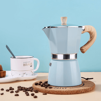 MOKA POT ESPRESSO MAKER BLUE - Baristas Tools
