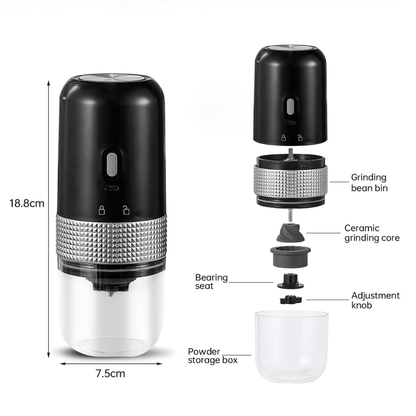 Portable Electric Coffee Grinder – USB Rechargeable Mini Grinder for Travel & Home - Baristas Tools