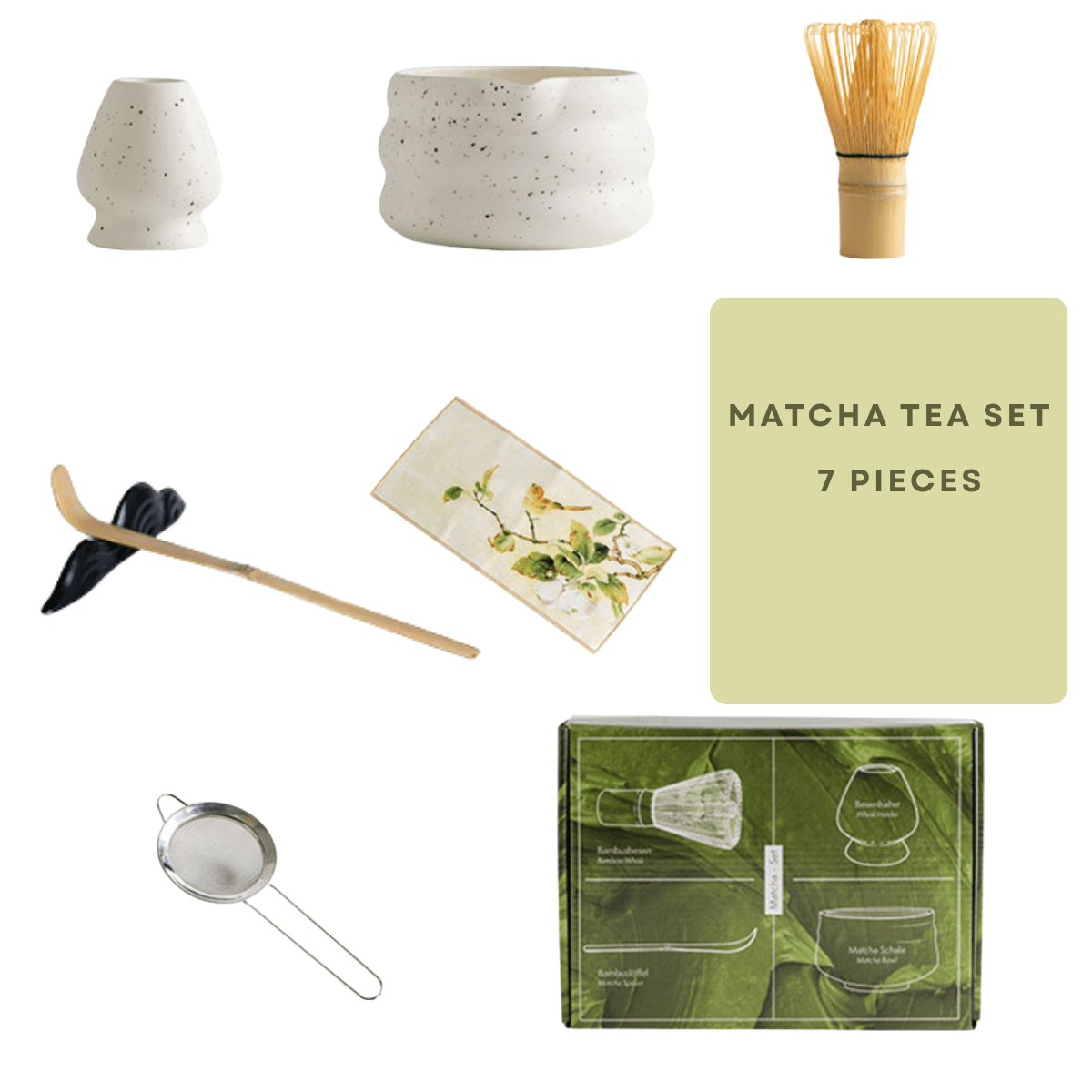 Premium 7 Piece Matcha Tea Set – Traditional Japanese Ceremony Kit - Baristas Tools