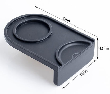 Premium Espresso Tamping Mat – Non - Slip Silicone Corner Mat with Tamper & Portafilter Holder - Baristas Tools